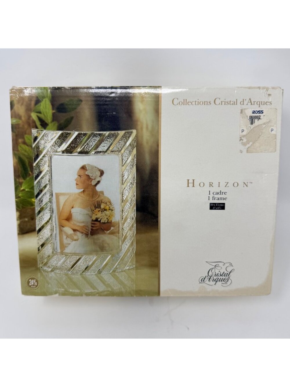 Vintage 90s France 24% Lead Crystal Picture Frame